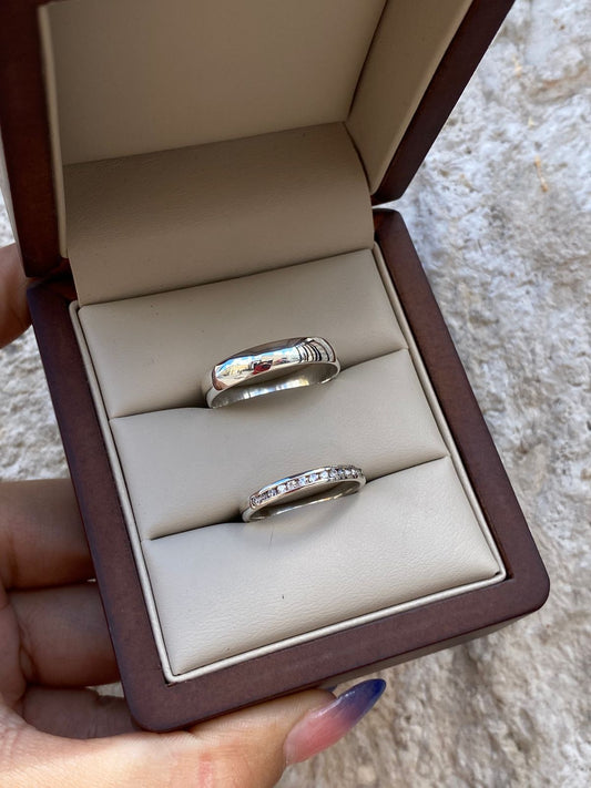 Argollas de matrimonio "Destello Plateado"